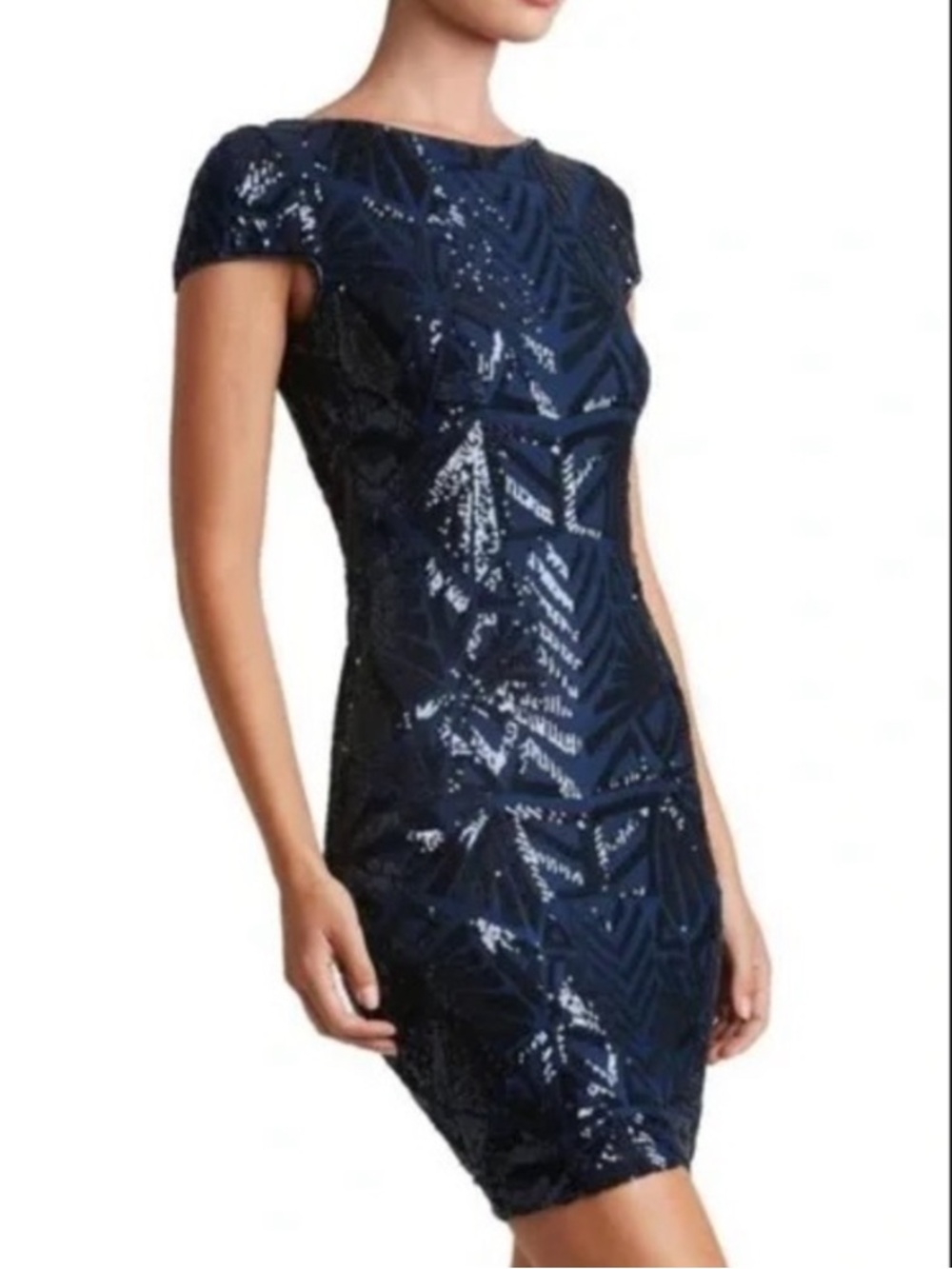 Dress the Population Navy Sequin Mini Dress size XS